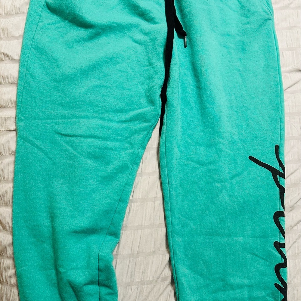 PINK Victoria's Secret Green Track Pants Relaxed Fit